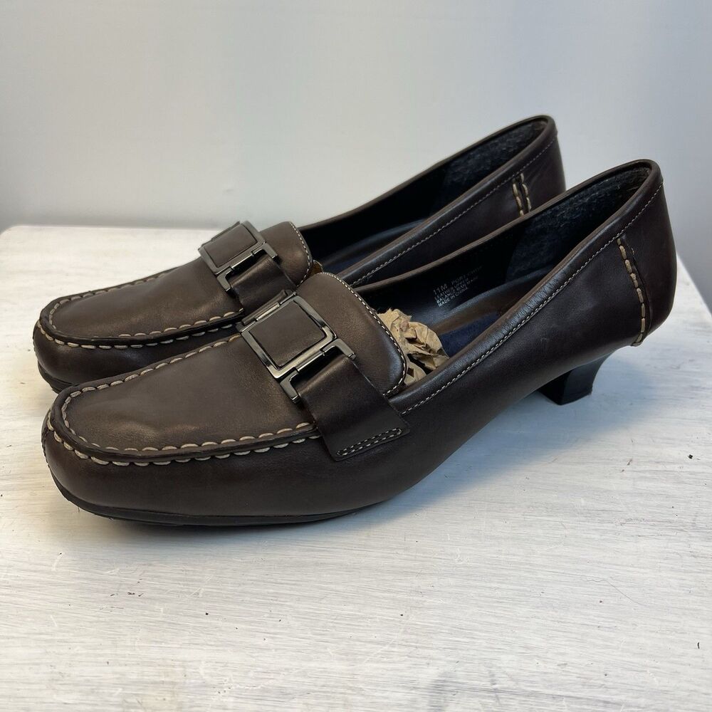 Aerology by Aerosoles Women’s Port Chop Loafers – Brown Leather – Size 11M